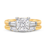 Photo of Canna 2 3/4 ct tw. Lab Grown Diamond Princess Solitaire Bridal Set 10K Yellow Gold [BR2123Y-K195]