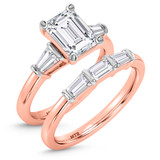 Photo of Canna 2 3/4 ct tw. Lab Grown Diamond Emerald Solitaire Bridal Set 10K Rose Gold [BR2132R-N195]