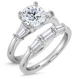 Photo of Canna 4 ct tw. Lab Grown Diamond Round Solitaire Bridal Set 10K White Gold [BR2127W-L295]