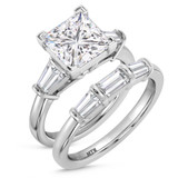 Photo of Canna 4 ct tw. Lab Grown Diamond Princess Solitaire Bridal Set 10K White Gold [BR2124W-K295]