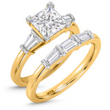Photo of Canna 2 3/4 ct tw. Lab Grown Diamond Princess Solitaire Bridal Set 14K Yellow Gold [BR2123Y-K195]