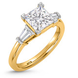 Photo of Canna 2 3/4 ct tw. Lab Grown Diamond Princess Solitaire Bridal Set 14K Yellow Gold [BT2123YE-K195]