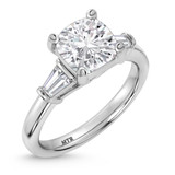 Photo of Canna 3 3/4 ct tw. Lab Grown Diamond Cushion Solitaire Trio Set 10K White Gold [BT2118WE-Q195]