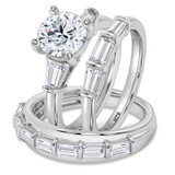 Photo of Canna 5 1/3 ct tw. Lab Grown Diamond Round Solitaire Trio Set 10K White Gold [BT2127W-L295]