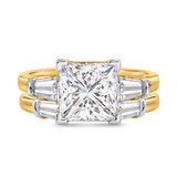 Photo of Canna 4 ct tw. Lab Grown Diamond Princess Solitaire Bridal Set 10K Yellow Gold [BR2124Y-K295]