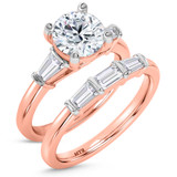 Photo of Canna 2 3/4 ct tw. Lab Grown Diamond Round Solitaire Bridal Set 14K Rose Gold [BR2126R-L195]