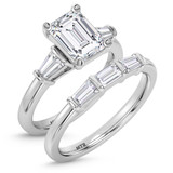 Photo of Canna 2 3/4 ct tw. Lab Grown Diamond Emerald Solitaire Bridal Set 14K White Gold [BR2132W-N195]