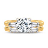 Photo of Canna 4 ct tw. Lab Grown Diamond Round Solitaire Bridal Set 14K Yellow Gold [BR2127Y-L295]