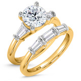 Photo of Canna 4 ct tw. Lab Grown Diamond Round Solitaire Bridal Set 14K Yellow Gold [BR2127Y-L295]