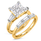 Photo of Canna 4 ct tw. Lab Grown Diamond Princess Solitaire Bridal Set 14K Yellow Gold [BR2124Y-K295]