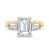 Photo of Canna 4 ct tw. Lab Grown Diamond Emerald Solitaire Bridal Set 14K Yellow Gold [BT2133YE-N295]