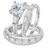 Photo of Canna 3 3/4 ct tw. Lab Grown Diamond Round Solitaire Trio Set 14K White Gold [BT2126W-L195]