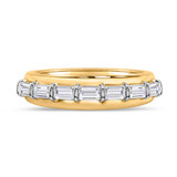 Photo of Canna 3 3/4 ct tw. Lab Grown Diamond Princess Solitaire Trio Set 14K Yellow Gold [BT2115YM]