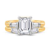 Photo of Canna 2 3/4 ct tw. Lab Grown Diamond Emerald Solitaire Bridal Set 10K Yellow Gold [BR2132Y-N195]