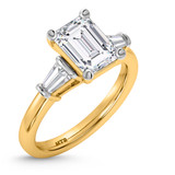 Photo of Canna 2 3/4 ct tw. Lab Grown Diamond Emerald Solitaire Bridal Set 10K Yellow Gold [BT2132YE-N195]