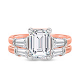 Photo of Canna 4 ct tw. Lab Grown Diamond Emerald Solitaire Bridal Set 10K Rose Gold [BR2133R-N295]