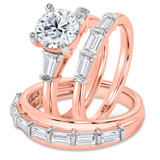 Photo of Canna 3 3/4 ct tw. Lab Grown Diamond Round Solitaire Trio Set 10K Rose Gold [BT2126R-L195]