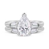 Photo of Canna 2 3/4 ct tw. Lab Grown Diamond Pear Solitaire Bridal Set 10K White Gold [BR2129W-M195]