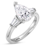 Photo of Canna 2 3/4 ct tw. Lab Grown Diamond Pear Solitaire Bridal Set 10K White Gold [BT2129WE-M195]