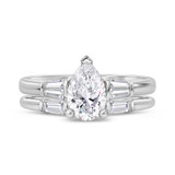 Photo of Canna 1 1/2 ct tw. Lab Grown Diamond Pear Solitaire Bridal Set 10K White Gold [BR2128W-M095]