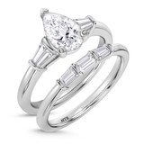 Photo of Canna 1 1/2 ct tw. Lab Grown Diamond Pear Solitaire Bridal Set 10K White Gold [BR2128W-M095]