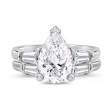Photo of Canna 4 ct tw. Lab Grown Diamond Pear Solitaire Bridal Set 14K White Gold [BR2130W-M295]