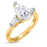 Photo of Canna 2 3/4 ct tw. Lab Grown Diamond Pear Solitaire Bridal Set 10K Yellow Gold [BT2129YE-M195]