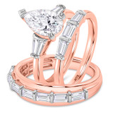 Photo of Canna 3 3/4 ct tw. Lab Grown Pear Solitaire Trio Set 10K Rose Gold [BT2129R-M195]