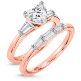Photo of Canna 1 1/2 ct tw. Lab Grown Diamond Heart Solitaire Bridal Set 14K Rose Gold [BR2114R-W095]