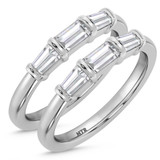 Photo of Canna 1 1/5 ct tw. Lab Grown Diamond Same Sex Ladies Band Set 10K White Gold [WL2116W]