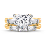 Photo of Canna 4 ct tw. Lab Grown Diamond Heart Solitaire Bridal Set 14K Yellow Gold [BR2116Y-W295]