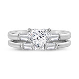 Photo of Canna 1 1/2 ct tw. Lab Grown Diamond Heart Solitaire Bridal Set 14K White Gold [BR2114W-W095]