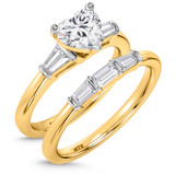 Photo of Canna 1 1/2 ct tw. Lab Grown Diamond Heart Solitaire Bridal Set 10K Yellow Gold [BR2114Y-W095]