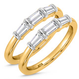 Photo of Canna 1 1/5 ct tw. Lab Grown Diamond Same Sex Ladies Band Set 14K Yellow Gold [WL2116Y]