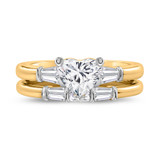 Photo of Canna 1 1/2 ct tw. Lab Grown Diamond Heart Solitaire Bridal Set 14K Yellow Gold [BR2114Y-W095]