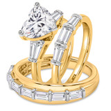 Photo of Canna 5 1/3 ct tw. Lab Grown Diamond Heart Solitaire Trio Set 10K Yellow Gold [BT2116Y-W295]