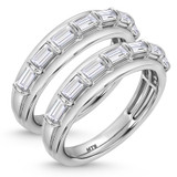 Photo of Canna 2 3/4 ct tw. Lab Grown Diamond Same Sex Mens Band Set 14K White Gold [WM2116W]