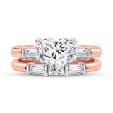 Photo of Canna 2 3/4 ct tw. Lab Grown Diamond Heart Solitaire Bridal Set 14K Rose Gold [BR2115R-W195]