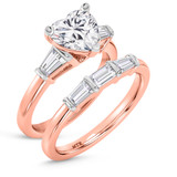 Photo of Canna 2 3/4 ct tw. Lab Grown Diamond Heart Solitaire Bridal Set 14K Rose Gold [BR2115R-W195]