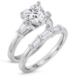 Photo of Canna 2 3/4 ct tw. Lab Grown Diamond Heart Solitaire Bridal Set 10K White Gold [BR2115W-W195]