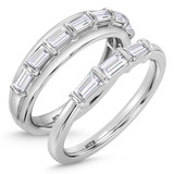 Photo of Canna 1 1/2 ct tw. Lab Grown Diamond Wedding Band Set 14K White Gold [WB2115W]
