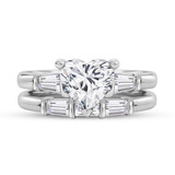 Photo of Canna 2 3/4 ct tw. Lab Grown Diamond Heart Solitaire Bridal Set 14K White Gold [BR2115W-W195]
