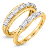 Photo of Canna 1 1/2 ct tw. Lab Grown Diamond Wedding Band Set 14K Yellow Gold [WB2115Y]
