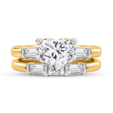 Photo of Canna 2 3/4 ct tw. Lab Grown Diamond Heart Solitaire Bridal Set 14K Yellow Gold [BR2115Y-W195]