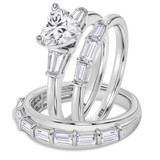 Photo of Canna 2 1/7 ct tw. Lab Grown Diamond Heart Solitaire Trio Set 10K White Gold [BT2114W-W095]