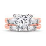 Photo of Canna 4 ct tw. Lab Grown Diamond Heart Solitaire Bridal Set 10K Rose Gold [BR2116R-W295]