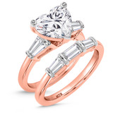 Photo of Canna 4 ct tw. Lab Grown Diamond Heart Solitaire Bridal Set 10K Rose Gold [BR2116R-W295]