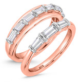 Photo of Canna 2 ct tw. Lab Grown Diamond Wedding Band Set 14K Rose Gold [WB2116R]