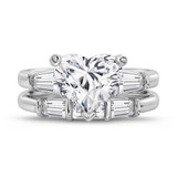 Photo of Canna 4 ct tw. Lab Grown Diamond Heart Solitaire Bridal Set 14K White Gold [BR2116W-W295]