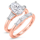 Photo of Canna 2 3/4 ct tw. Lab Grown Diamond Oval Solitaire Bridal Set 14K Rose Gold [BR2120R-I195]